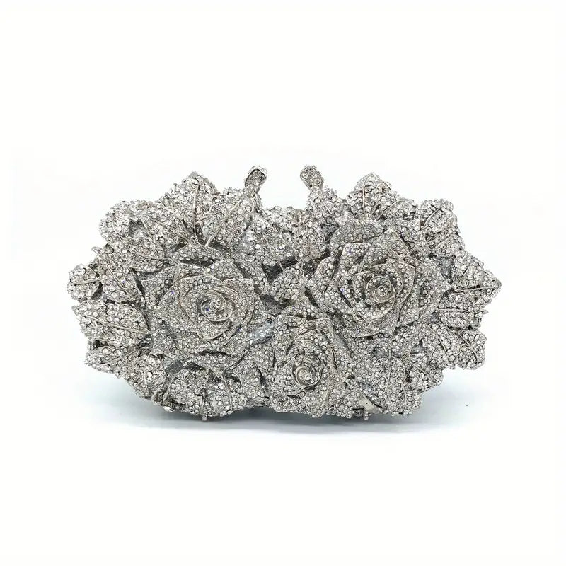 Evening Clutch, Flower Shaped Metal Dinner Bag