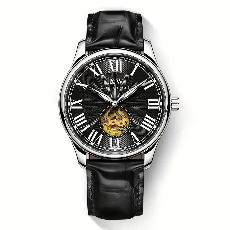 Business Men's Mechanical Wrist Watch, Waterproof Luminous Belt Watch