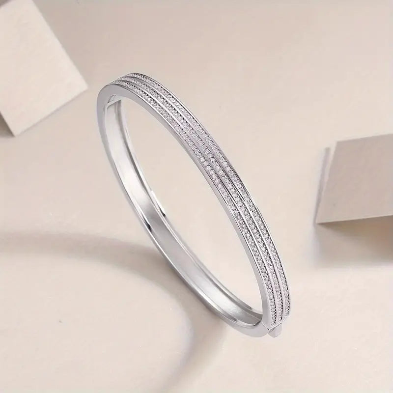 Silver Moissanite Bangle For HER | Stylish And Fashionable